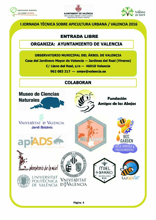 I Jornada Técnica Apicultura Urbana Valencia 2016